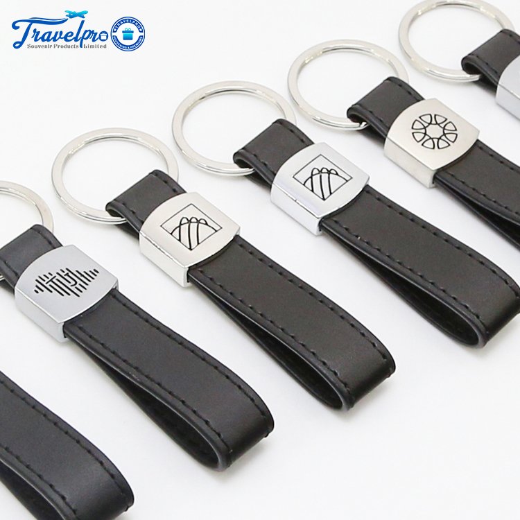 Travelpro Fashion Personalized Charm Keyring Luxury Key Holder Genuine Metal Custom Car Pu Leather Keychain