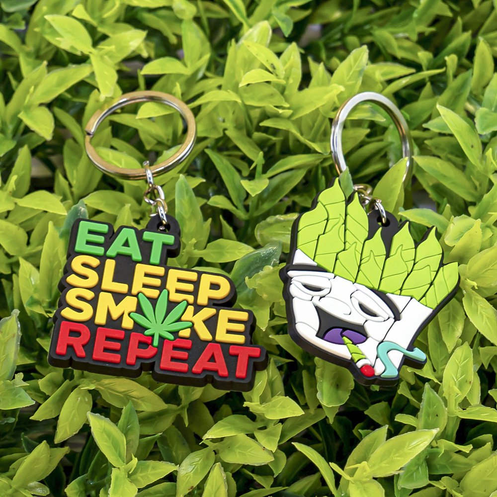 Wholesale custom PVC Key Chain plant shape Key Ring Tobacco key Holder Fashion Gift Key Ornament Bag Pendant