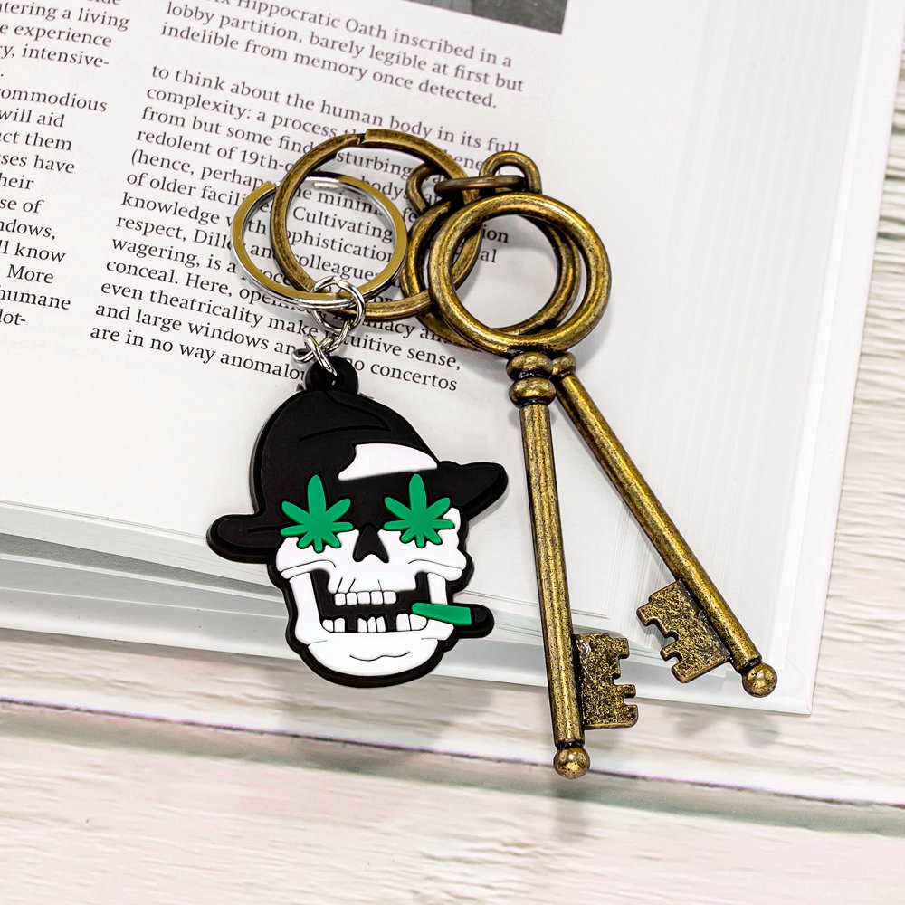 Wholesale custom PVC Key Chain plant shape Key Ring Tobacco key Holder Fashion Gift Key Ornament Bag Pendant