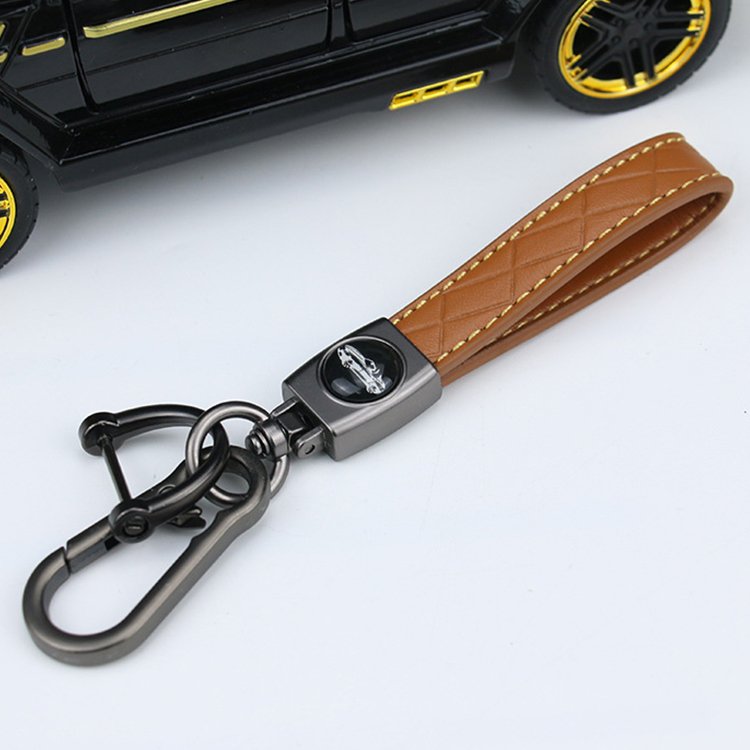 Luxury Genuine Leather Plaid Keychain 5 Colors Women Men Black Buckle Car Key Chain Holder Jewelry Gift Chaveiro Car keychain