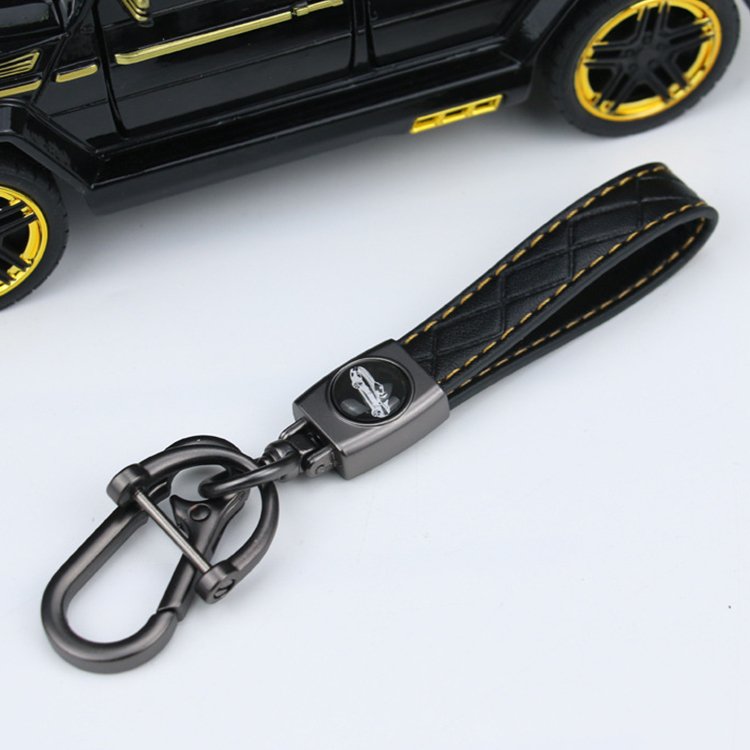Luxury Genuine Leather Plaid Keychain 5 Colors Women Men Black Buckle Car Key Chain Holder Jewelry Gift Chaveiro Car keychain
