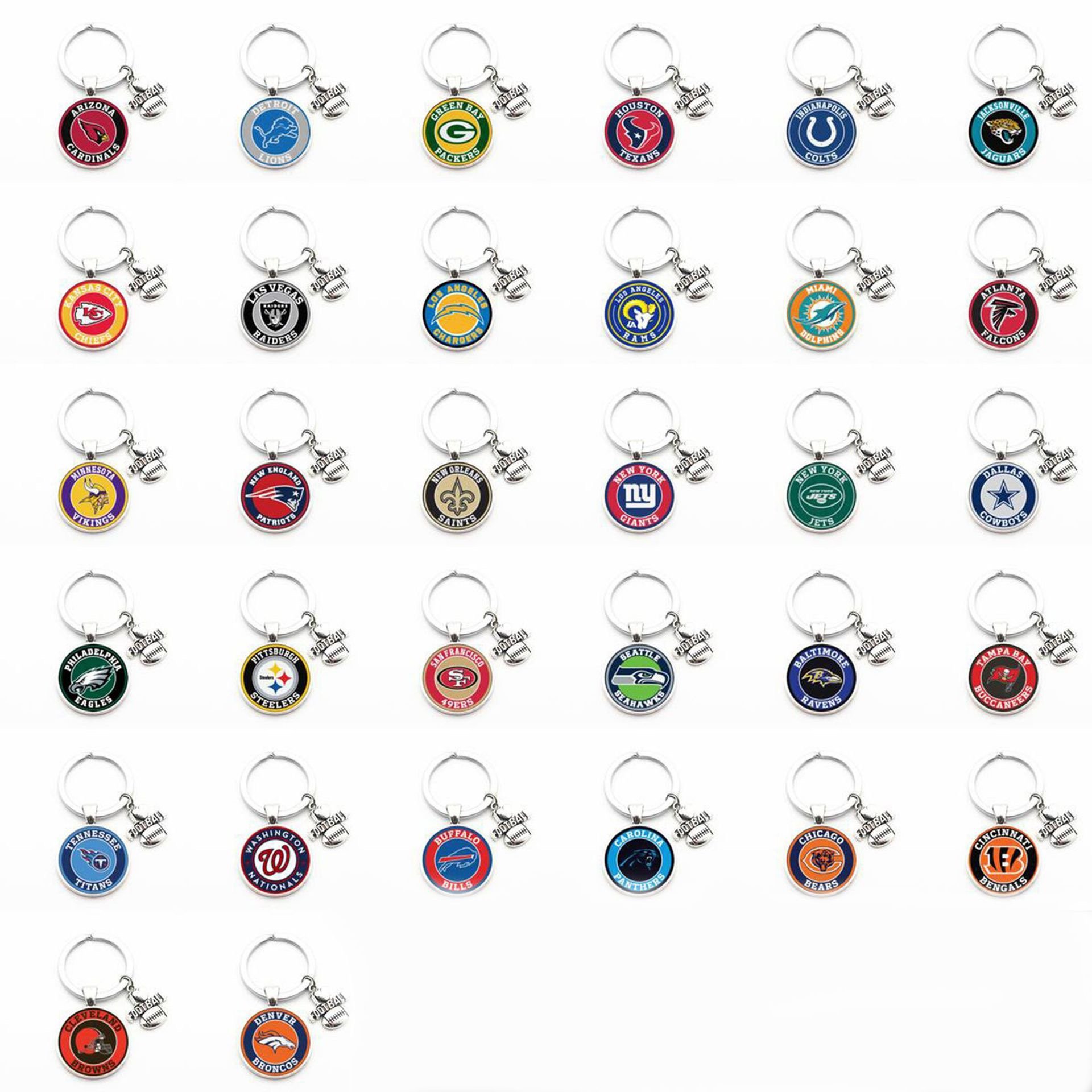 32 teams stock high quality custom Philadelphia Eagles unisex adult accessories American football NFL keychain
