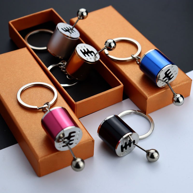 3D Metal Miniature Six Speed Manual Shift Gear Stick Style Keychain