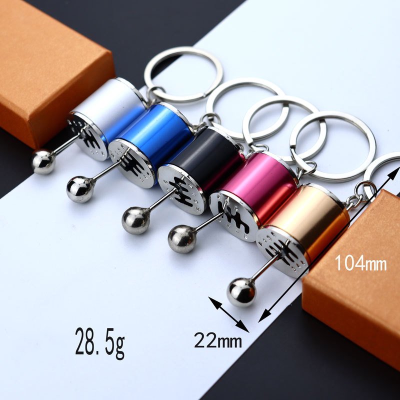 3D Metal Miniature Six Speed Manual Shift Gear Stick Style Keychain