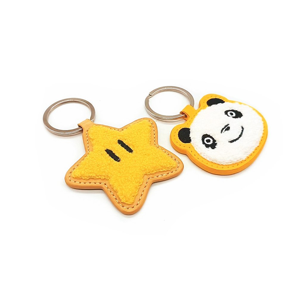 PU Towel Embroidery Design Keychain for Women, Cute Girls Key Chain, Key Chains Accessories for Car Keys