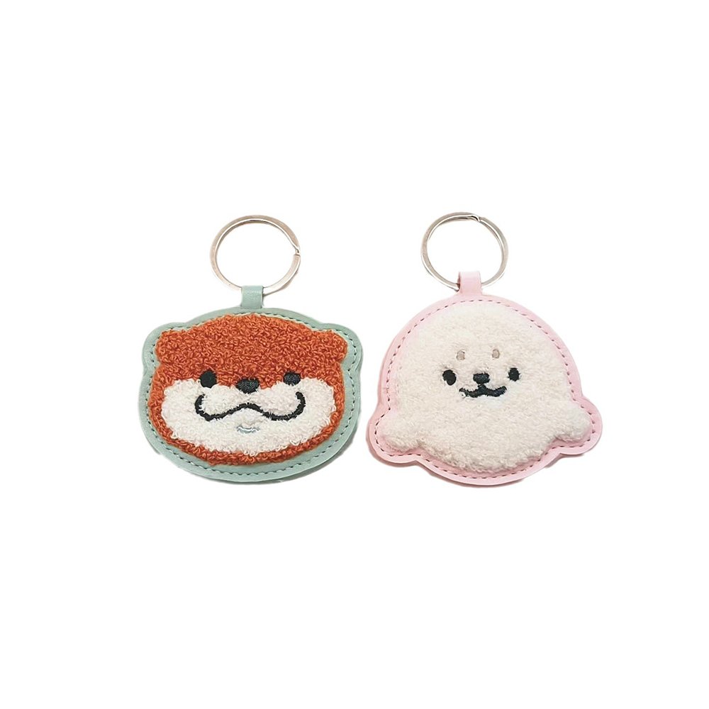 PU Towel Embroidery Design Keychain for Women, Cute Girls Key Chain, Key Chains Accessories for Car Keys