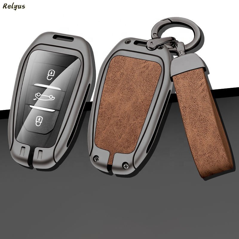Metal Custom Car Logo Key Case Cover For Peugeot 208 308 408 508 2008 3008 4008 5008 Citroen C1 C2 C3-xr C4 C6 Picasso Ds Ds4