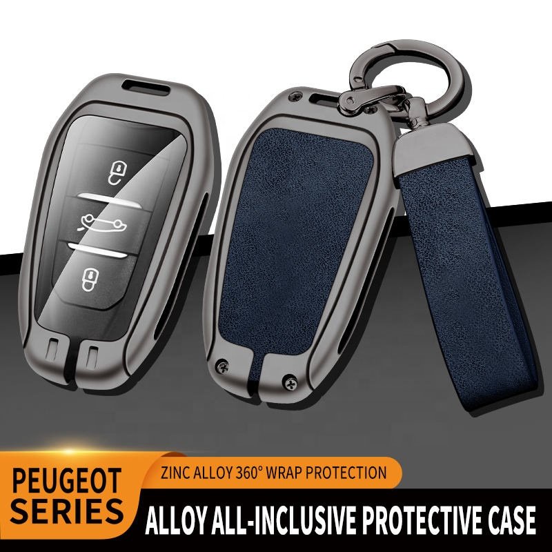 Metal Custom Car Logo Key Case Cover For Peugeot 208 308 408 508 2008 3008 4008 5008 Citroen C1 C2 C3-xr C4 C6 Picasso Ds Ds4