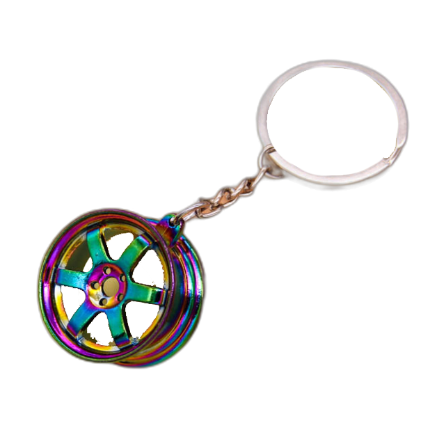 JDMotorsport88 Auto Part Six Star Wheel Rim Tyre Keychain Keyring Key Chain Ring Keyfob Car Accessories