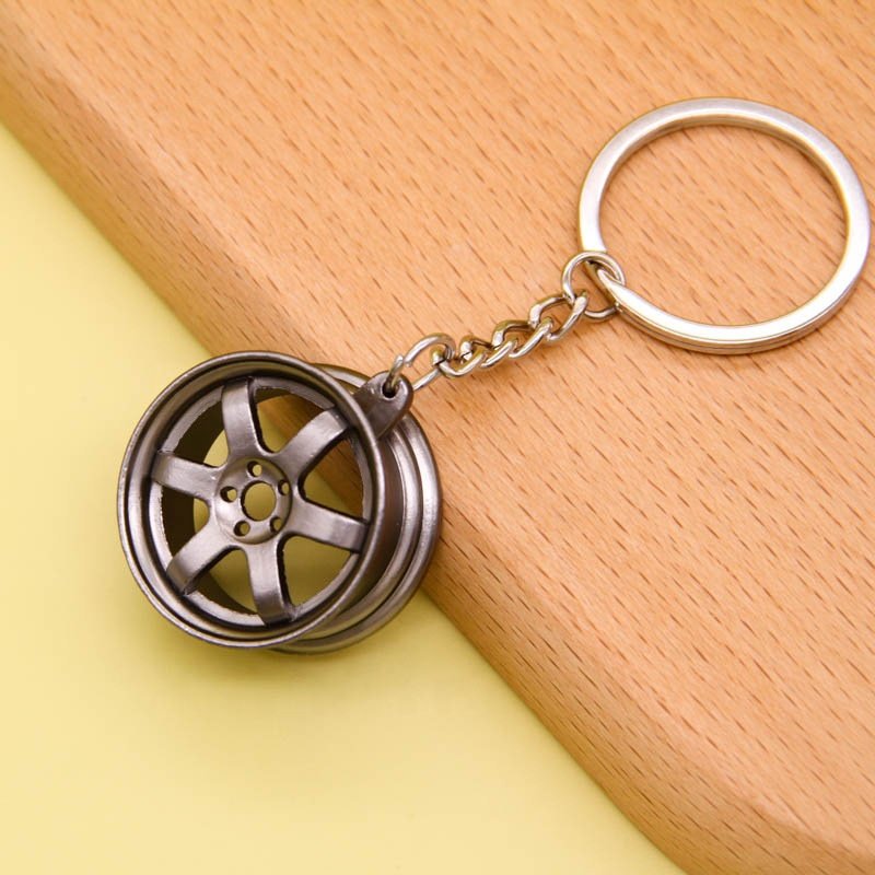 JDMotorsport88 Auto Part Six Star Wheel Rim Tyre Keychain Keyring Key Chain Ring Keyfob Car Accessories