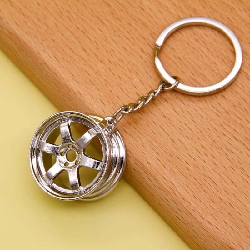 JDMotorsport88 Auto Part Six Star Wheel Rim Tyre Keychain Keyring Key Chain Ring Keyfob Car Accessories