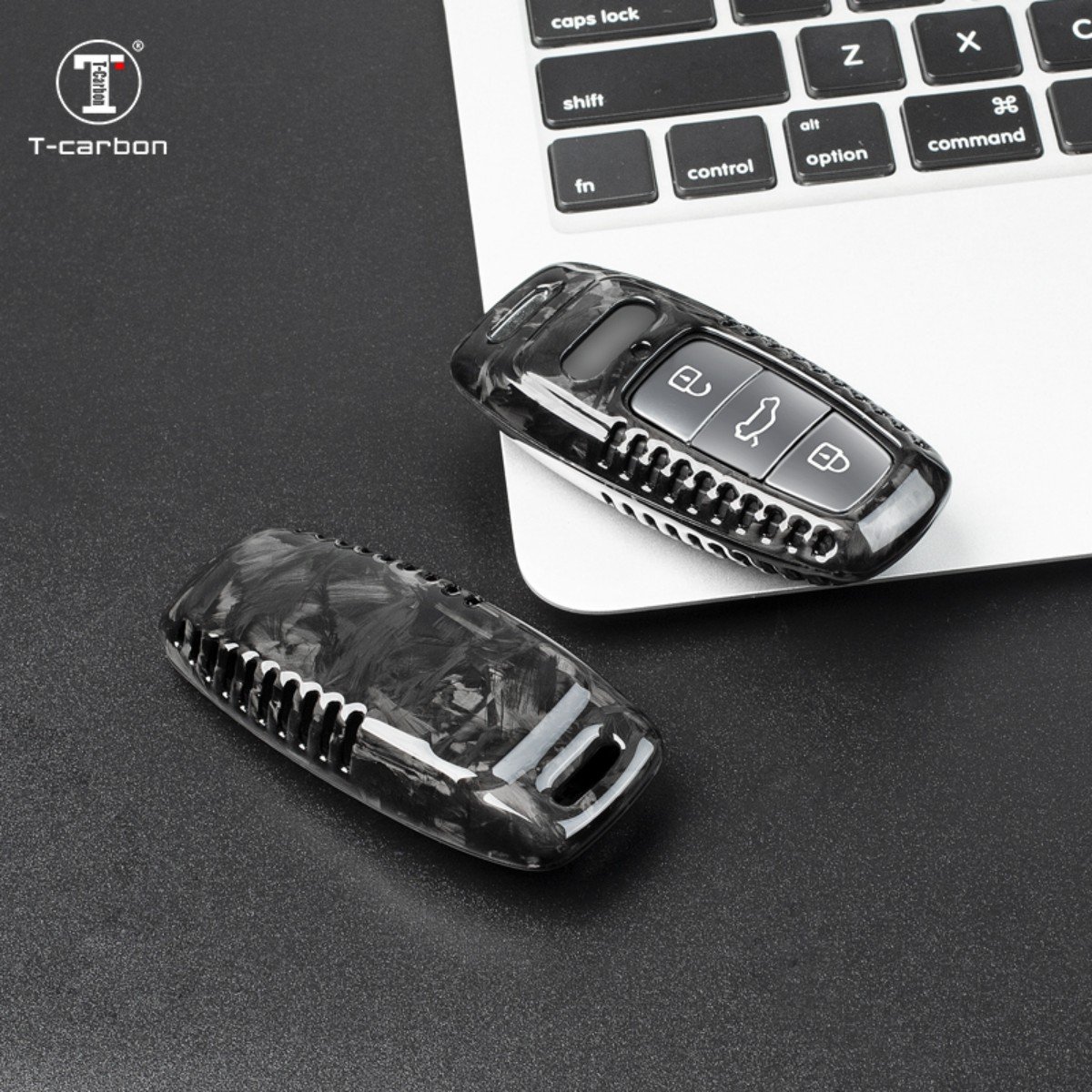 Car Accessories 2023 New Car Key Case Cover Forged Fiber Key Covers Fit For Audi New A6 A7 A8 T-carbon Car Key Case