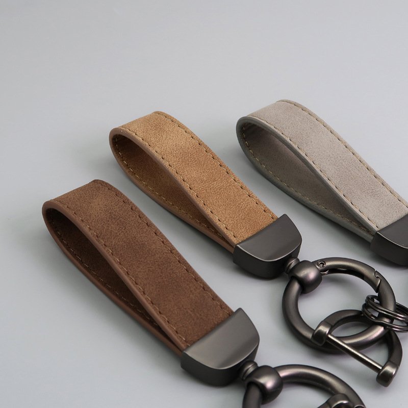 wholesale 360 Degree Rotatable Snap Swivel Leather Car Keychain Accessories Key Ring metal key chains