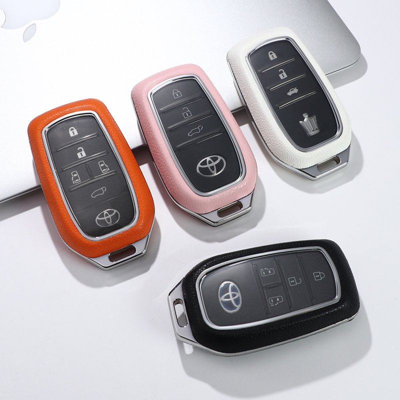 For Toyota leather Key Fob Cover 3/5 button key shell fit for Toyota Alphard/Vellfire/Land Cruiser key cover car key case
