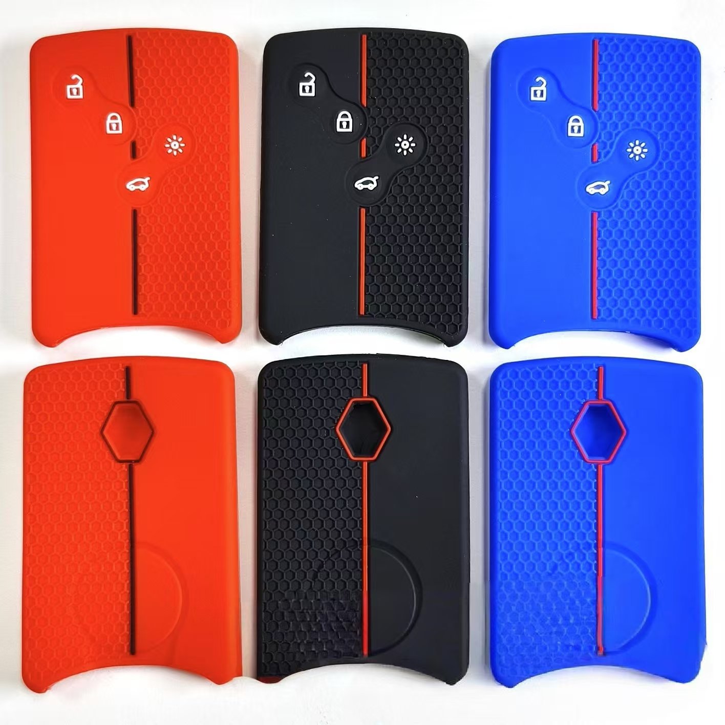 Fashion Design Silicone Car key Case Smart 4 Button with grid for Renault Dongfeng Koleos