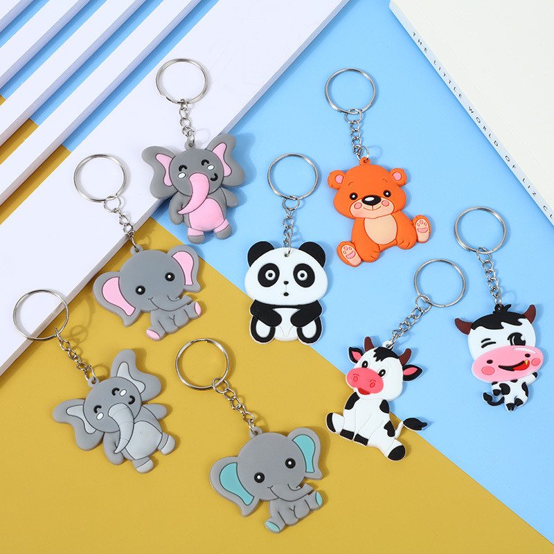 Panda Keychains Key Ring for Animals Theme Party Favors Pendant, Birthday Party Supplies, Party Favors for Ornament Souvenirs