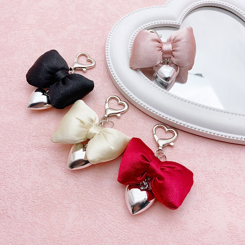 Wholesale Ballet Bowknot Keychains Fashion Satin Love Charm DIY Handmade Bowknot Keychains Backpack Phone Camera Accessory