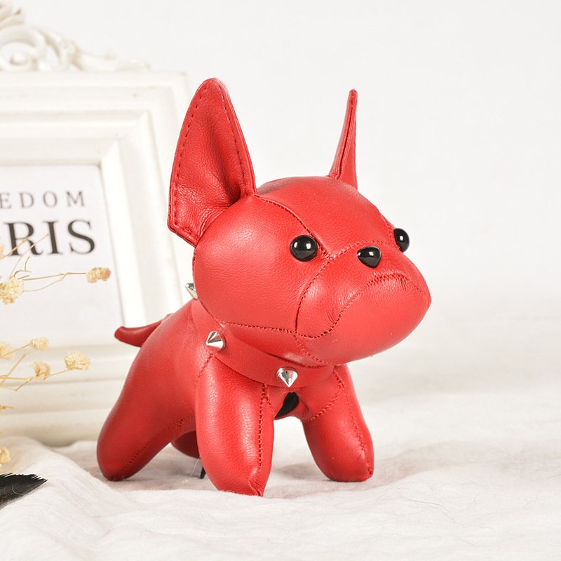 Luxury Leather French Bulldog Keychain Ornament Cute Puppy Key Rings Jewelry Women Charm Bags Accessories Girl Toys Holiday Gift