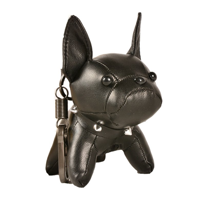 Luxury Leather French Bulldog Keychain Ornament Cute Puppy Key Rings Jewelry Women Charm Bags Accessories Girl Toys Holiday Gift