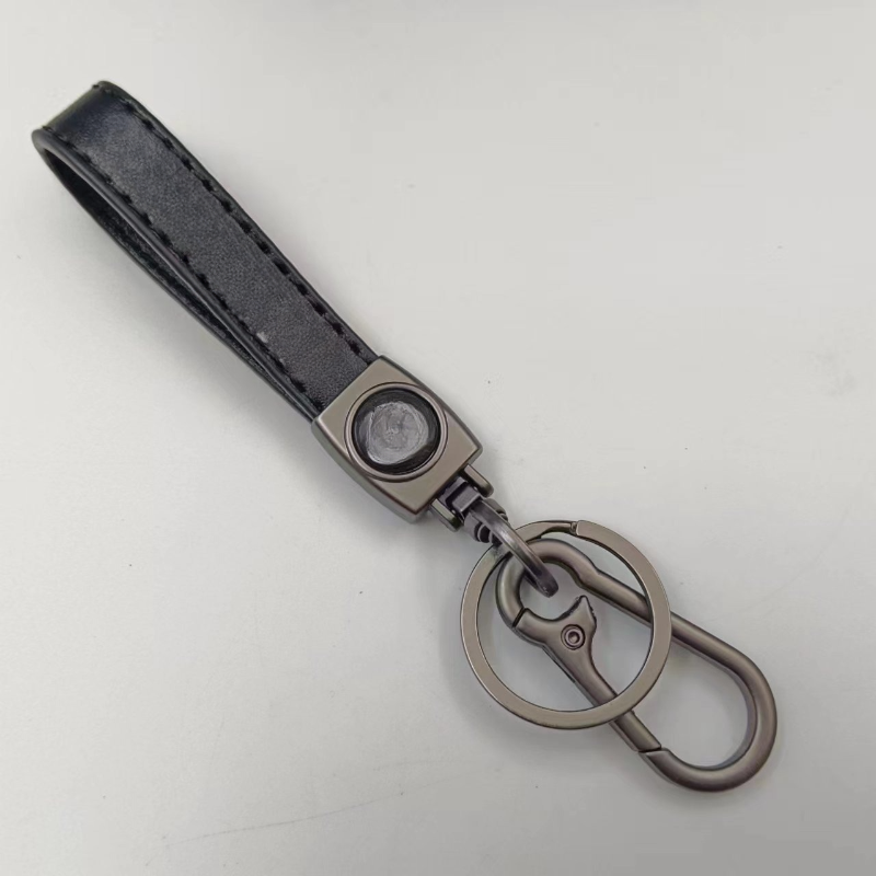 Factory Custom Logo Luxury Pu Leather Car Key Chain Ring Accessories Men Women Auto Logos Keychain