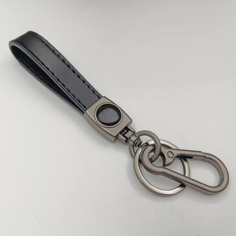 Factory Custom Logo Luxury Pu Leather Car Key Chain Ring Accessories Men Women Auto Logos Keychain