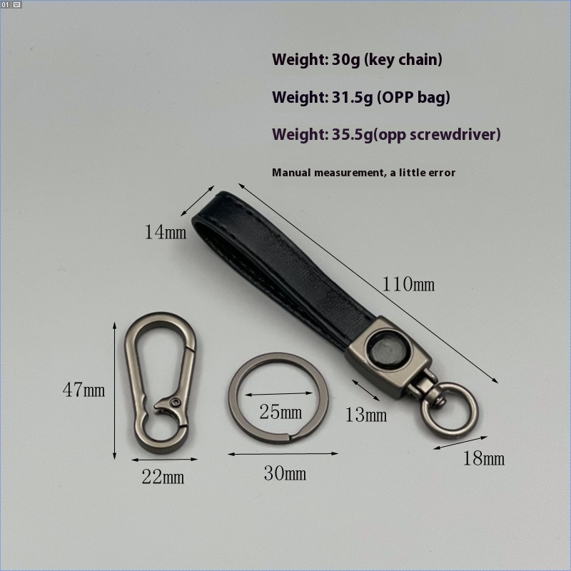Factory Custom Logo Luxury Pu Leather Car Key Chain Ring Accessories Men Women Auto Logos Keychain