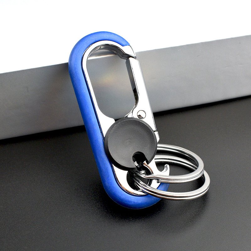 Hot Selling Creative Multifunctional Metal Keychain Business Key Pendant with Anti-Lost & Bottle Opener Features for Men