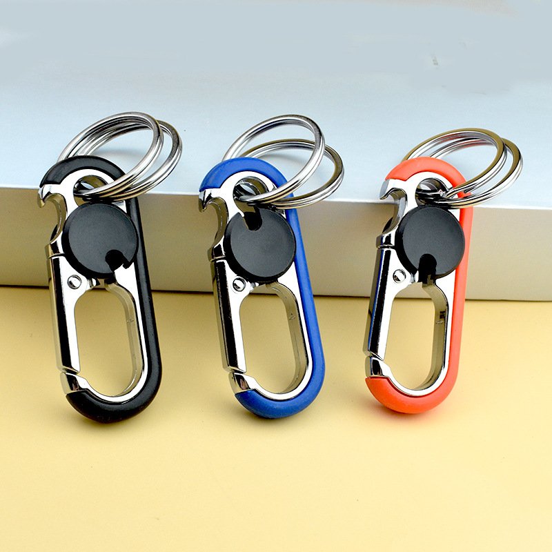 Hot Selling Creative Multifunctional Metal Keychain Business Key Pendant with Anti-Lost & Bottle Opener Features for Men