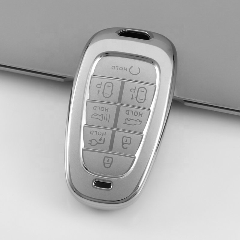 Silver Quicksand TPU Key Fob Cover Fit for Hyundai Elantra Sonata Kia Forte Optima Spectra Protector car key case Accessories