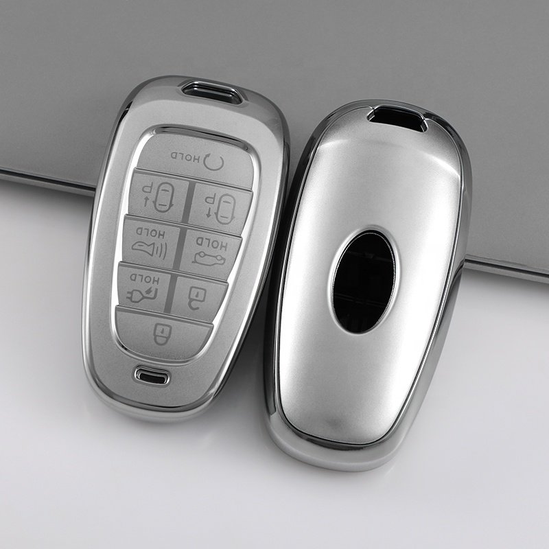 Silver Quicksand TPU Key Fob Cover Fit for Hyundai Elantra Sonata Kia Forte Optima Spectra Protector car key case Accessories