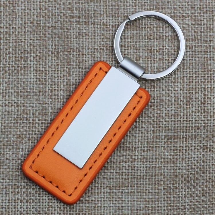 Promotional Gift Keychain Pendant Custom Logo Blank Leather Key Rings Keychain Sublimation Pu Car Keychain Accessories