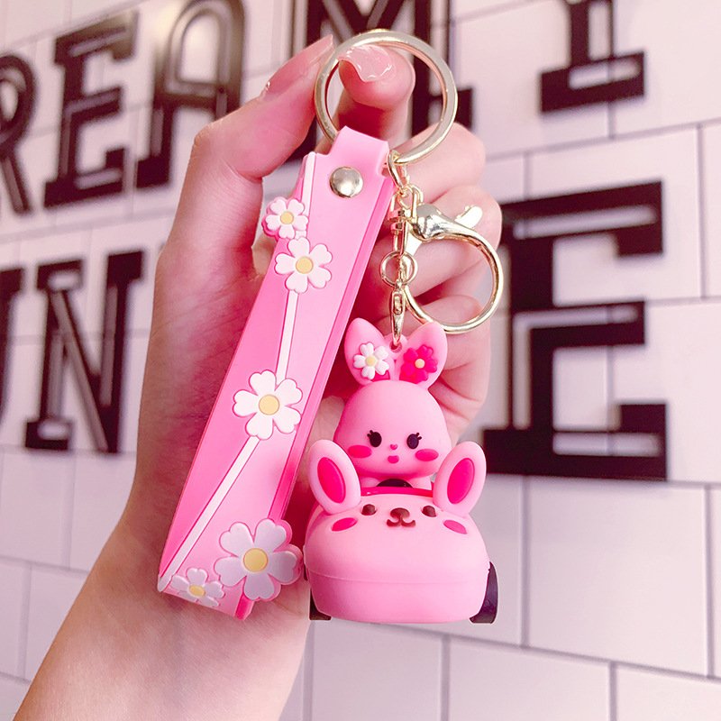 Factory Custom Movable Key Chain Rubber Car Doll Children's Toys with UV Printing for Holidays Conferences Small Gifts Wholesale