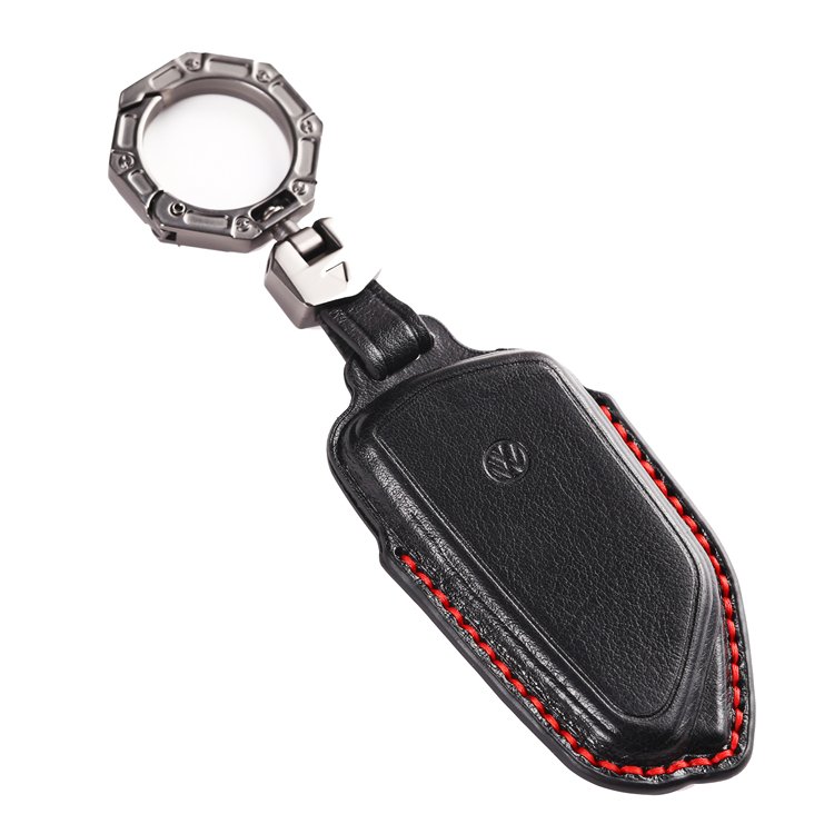 Handmade Genuine Leather Car Key Case Cover for 2020-2024 VW ID3 ID4 MK8 Golf GTI Skoda Octavia Smart Key Shell Case