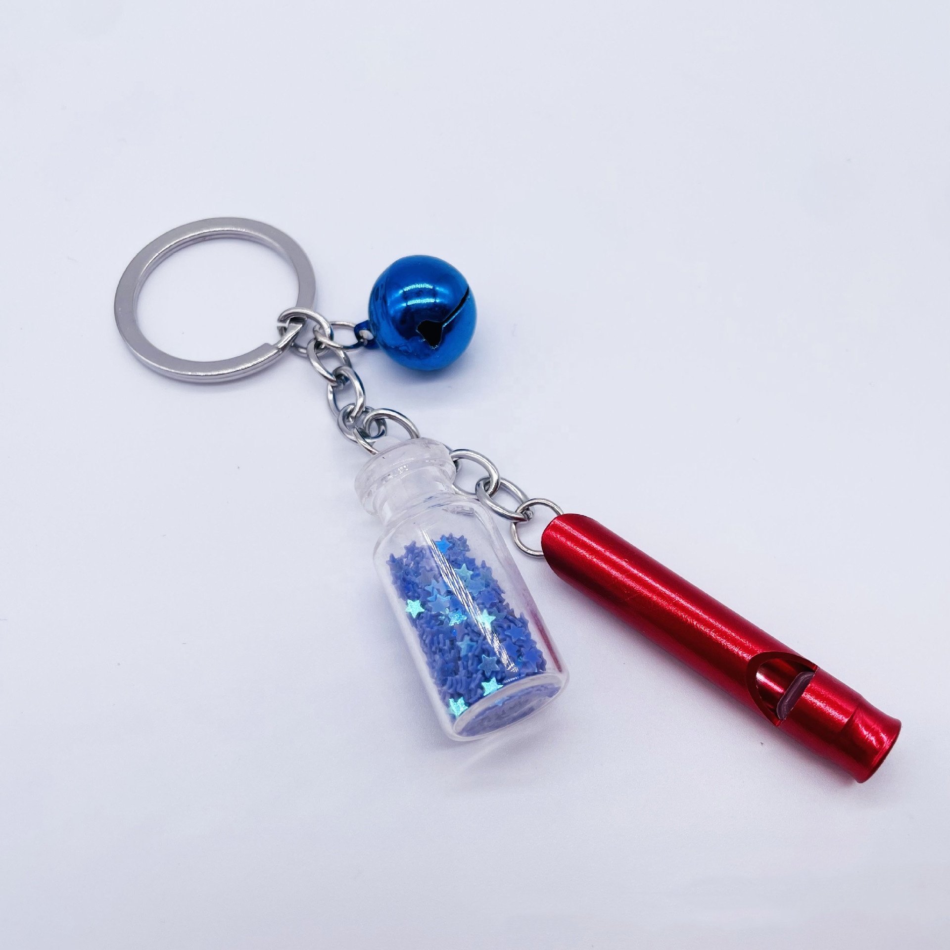 Creative Whistle Bell Drifting Bottle Keychain Bag Car Pendant Night Market Stall Supplies Trendy Pendant Accessories