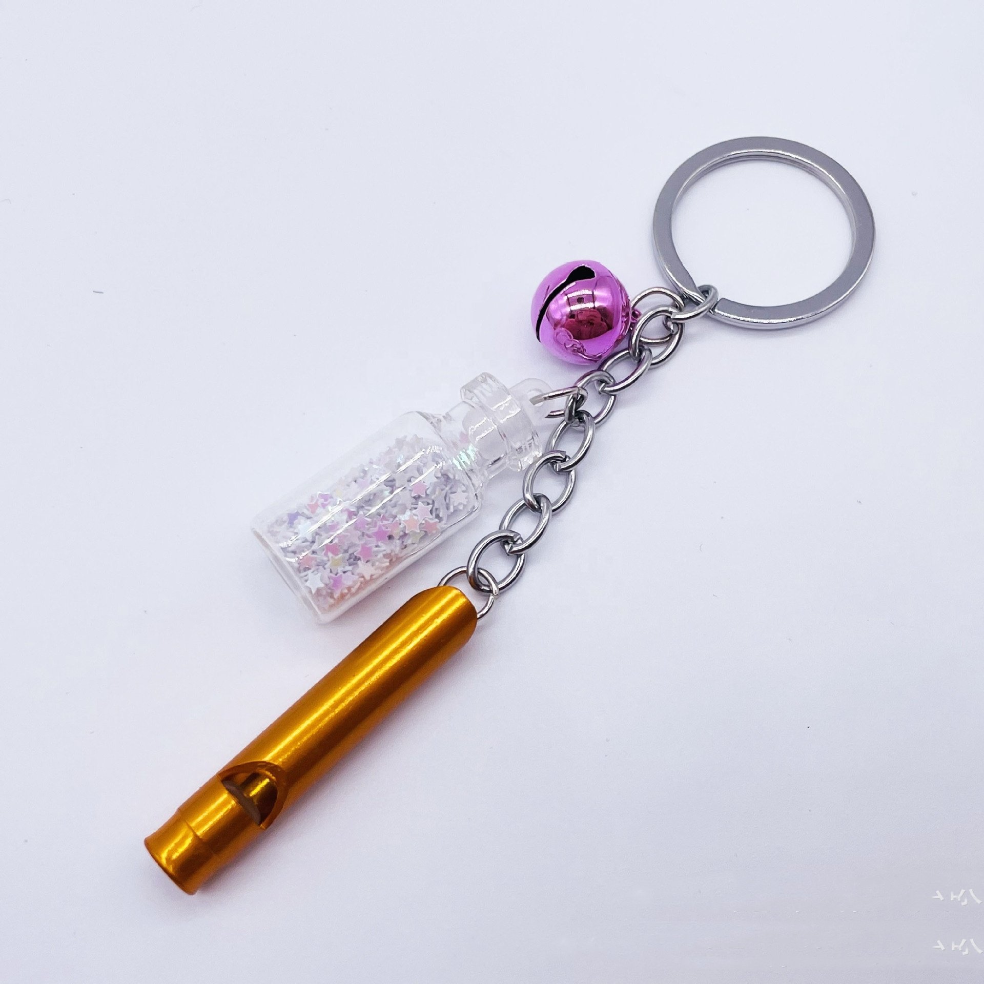 Creative Whistle Bell Drifting Bottle Keychain Bag Car Pendant Night Market Stall Supplies Trendy Pendant Accessories