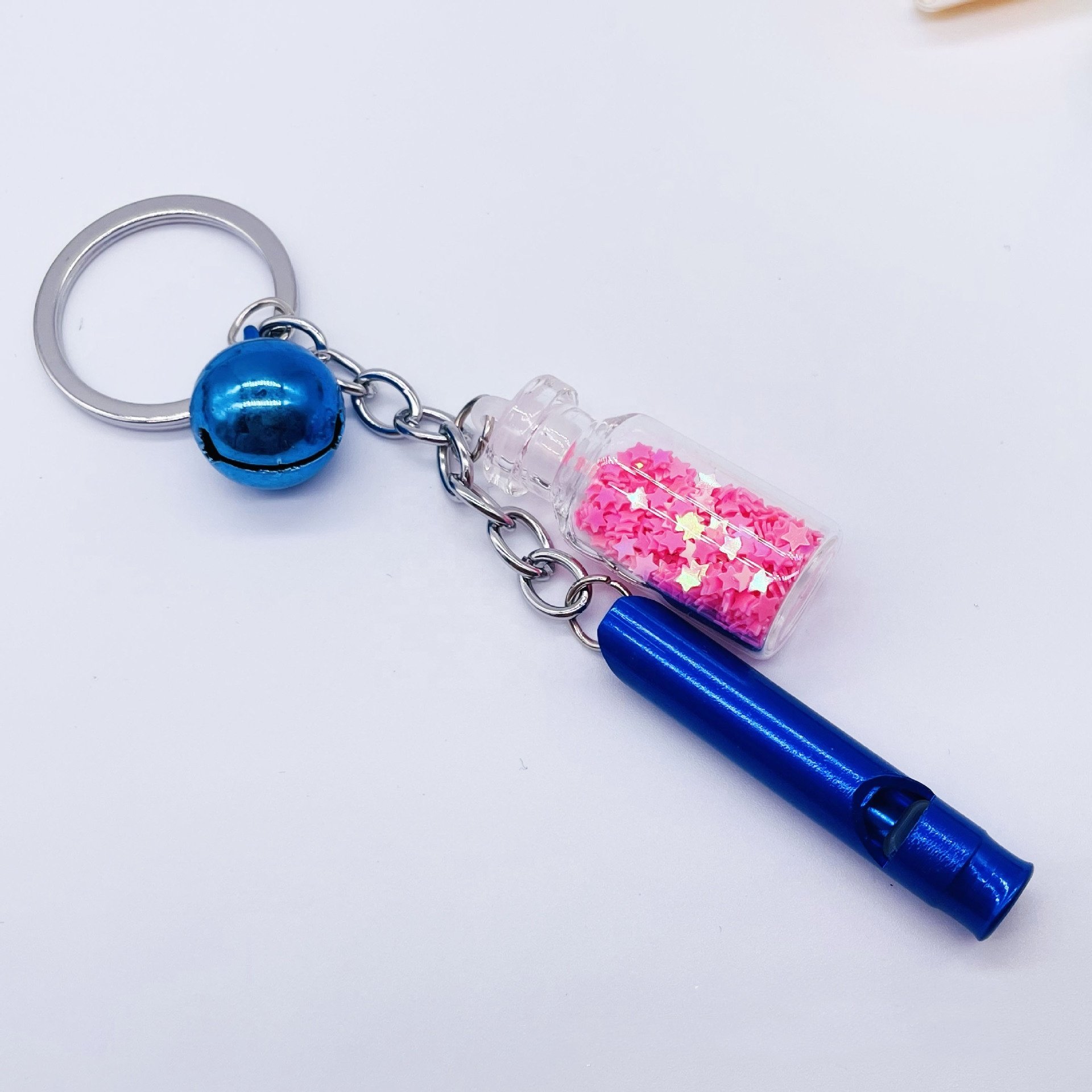 Creative Whistle Bell Drifting Bottle Keychain Bag Car Pendant Night Market Stall Supplies Trendy Pendant Accessories