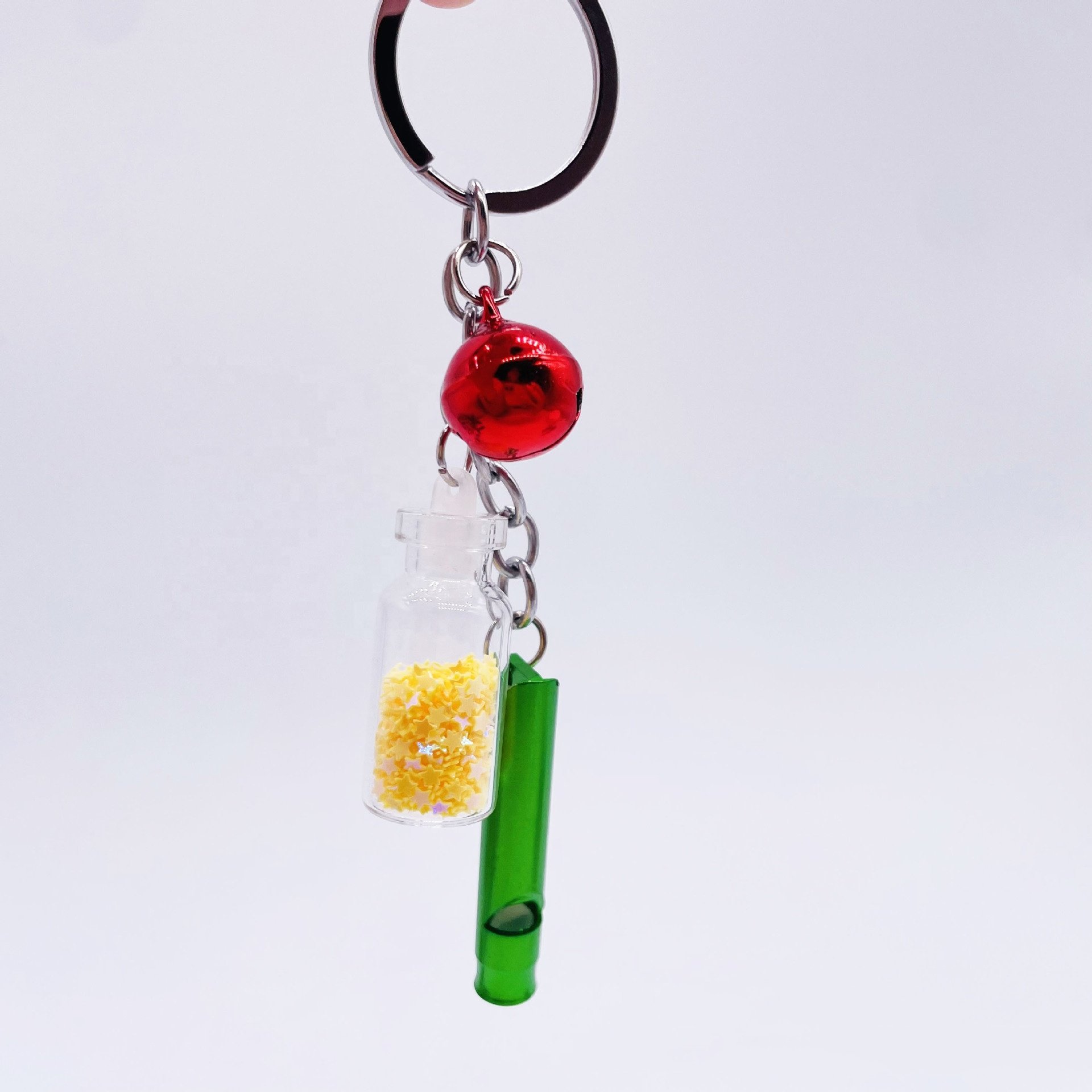 Creative Whistle Bell Drifting Bottle Keychain Bag Car Pendant Night Market Stall Supplies Trendy Pendant Accessories