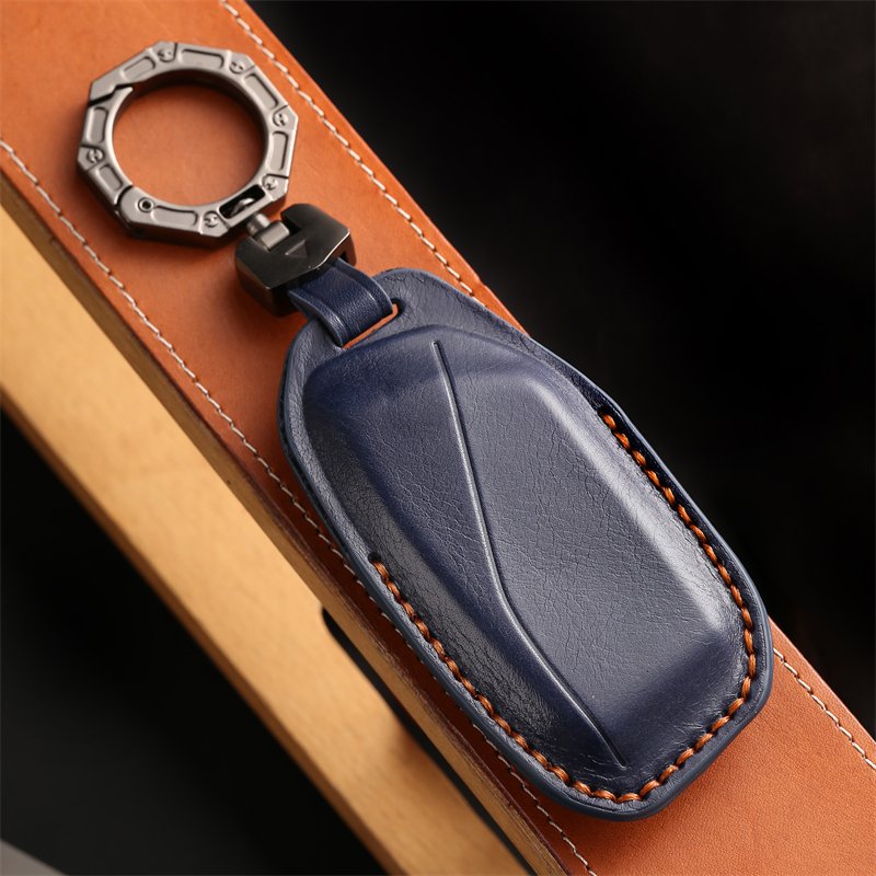 Genuine Leather Car Key Case Cover for BMW 2023 New 7 Series 760i X7 IX XM X1 Key Case Accessories Handmade Car key Shell