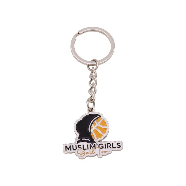 Wholesale Car Accessories Custom Logo Nation Sign Muslim Girls Metal Keychain Holder Key ring Enamel Key Chain