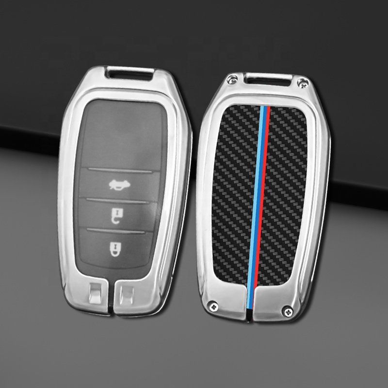 Zinc Alloy Car Smart Key Case Cover For Toyota Alphard VELLFIRE 2012 PREVIA 2018 Shell Fob Holder Keychain Protector Accessories