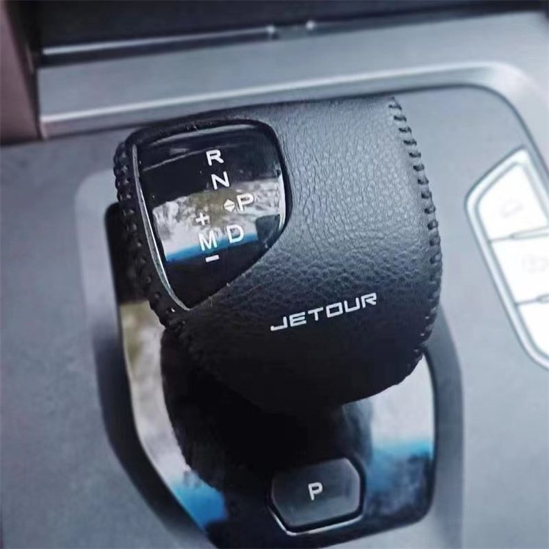 leather car gear shift knob cover for jetour x70 x90 x95 plus 2021 2022 2023 2024 accessories interior protect styling dashing
