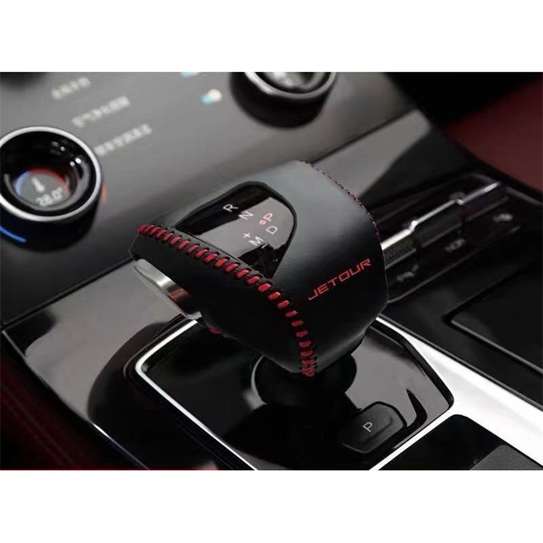 leather car gear shift knob cover for jetour x70 x90 x95 plus 2021 2022 2023 2024 accessories interior protect styling dashing