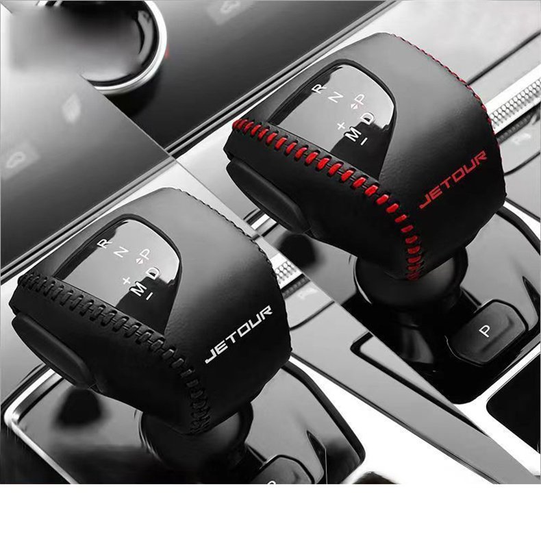 leather car gear shift knob cover for jetour x70 x90 x95 plus 2021 2022 2023 2024 accessories interior protect styling dashing
