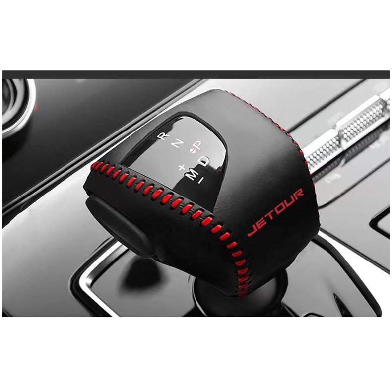 leather car gear shift knob cover for jetour x70 x90 x95 plus 2021 2022 2023 2024 accessories interior protect styling dashing