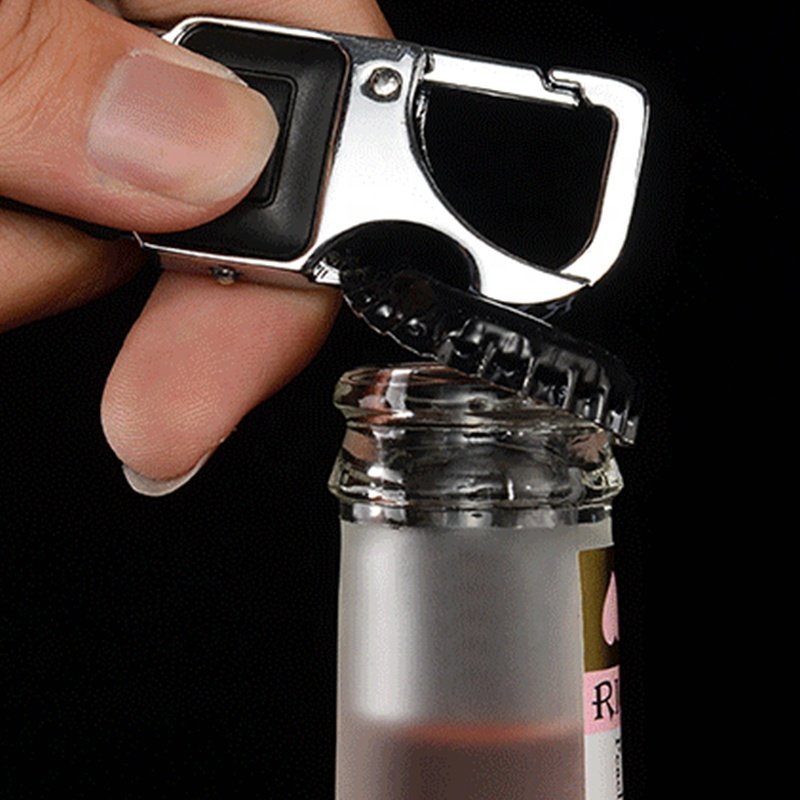 Promotional Wholesale Custom Led Light Flashlight Keychain with Bottle Opener