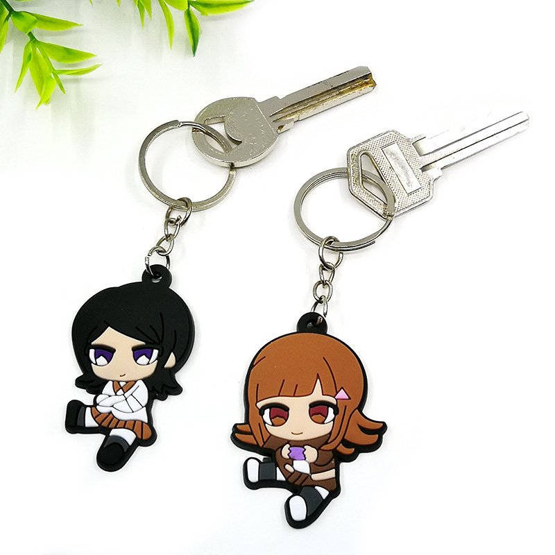 PVC Keychain Cute Anime Cartoon Character Key Chain Keyring Wholesale Custom Logo Rubber Car Key Accessories fit Men Boys Gifts