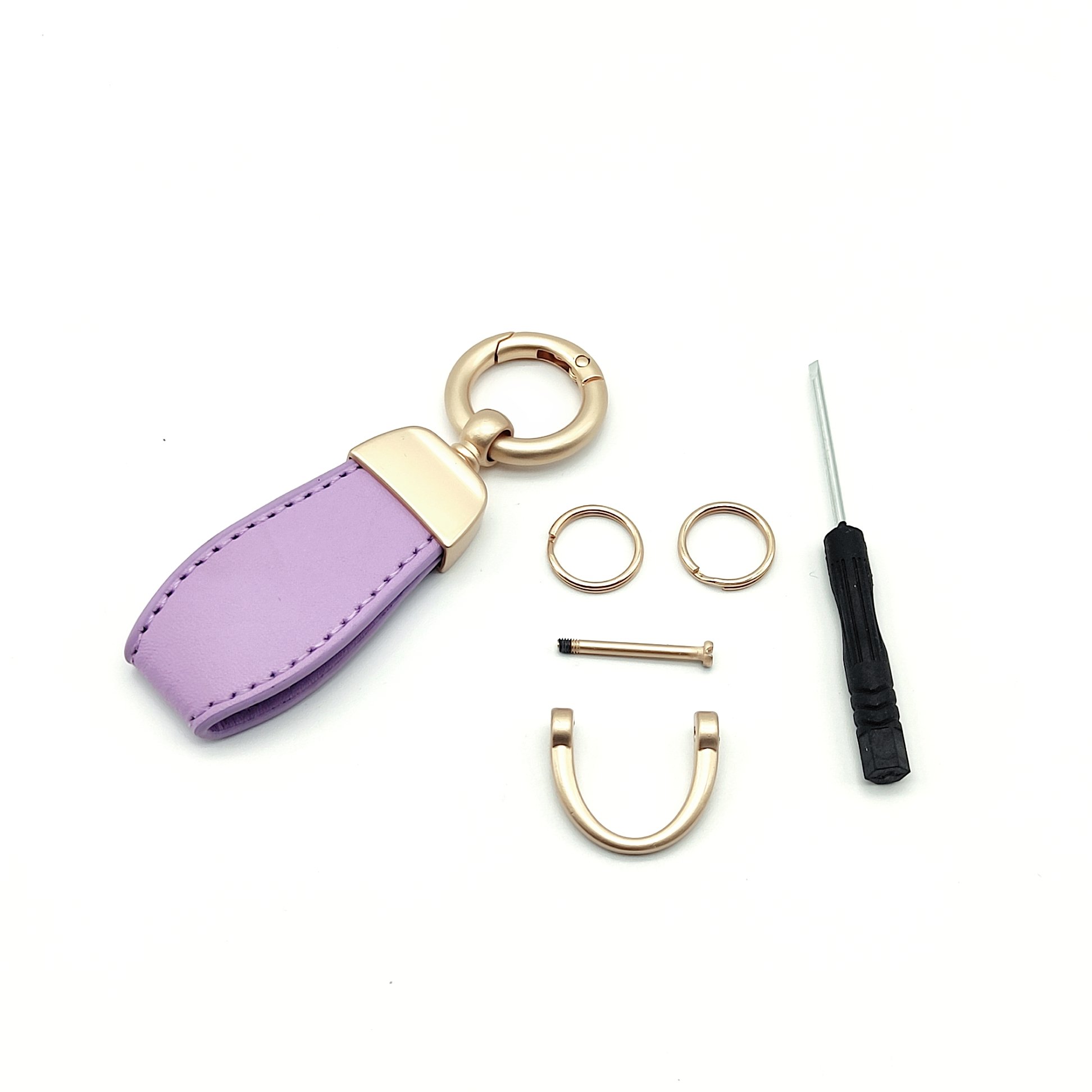 Wholesale High Quality Metal Custom Embossed Logo Leather Car Keychain Leather Key Chain
