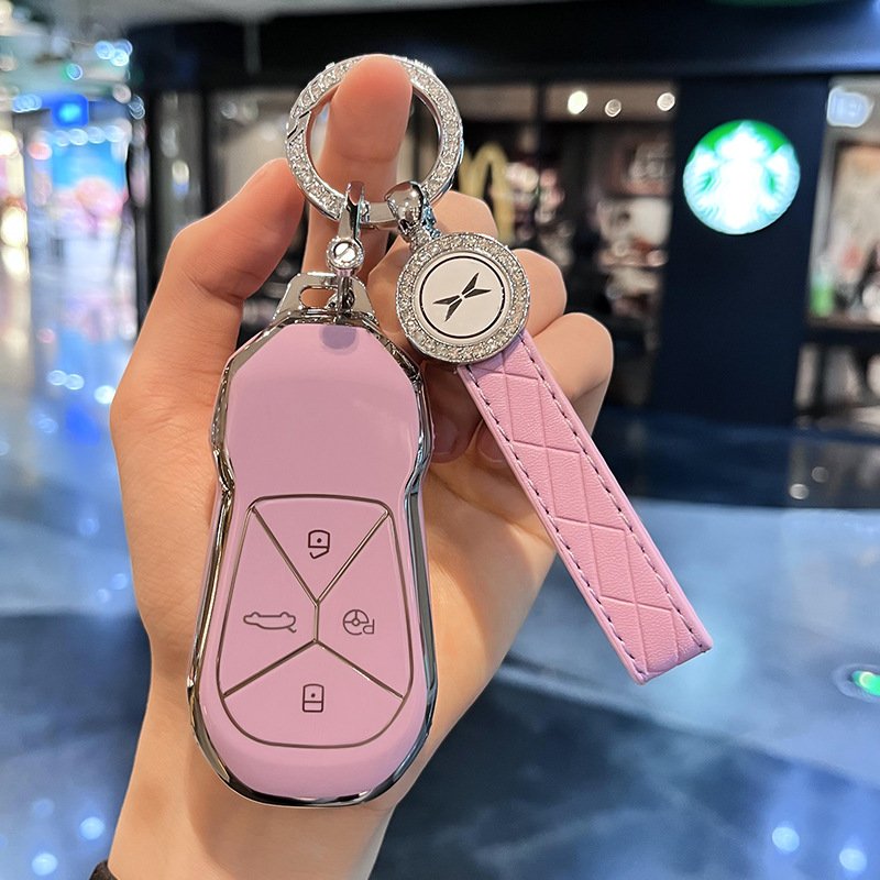 Glitter Car Remote Key Case Cover Protect Shell For Xpeng G6 G9 P7 Smart 4 Buttons Key FOB Keychain Accessories