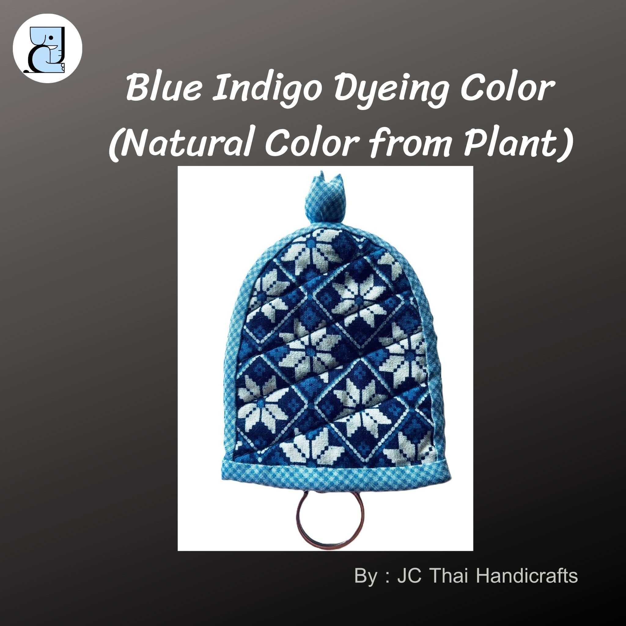 Thailand Mini Gifts Indigo Tie-Dyed Fabric Keychains Keyring Holder Souvenirs Promotional Car Accessories for Mother's Day Gifts