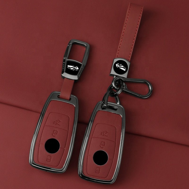 Hot Car Key Luury Leather Case For Mercedes Benz Car Key Leather Cover Case Protective Shell Holder